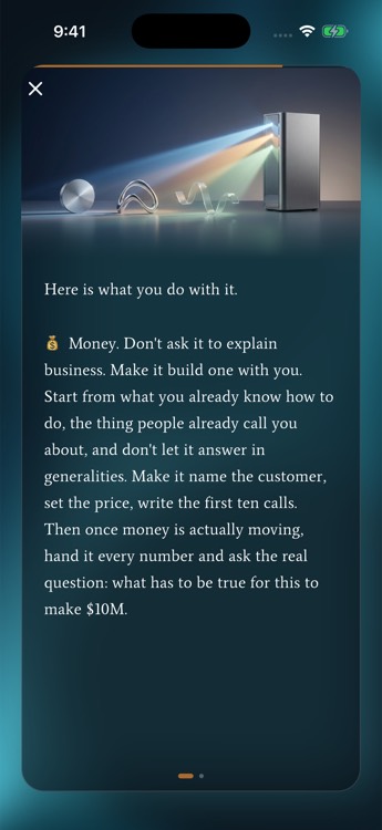 A Cognein lesson screen on personal finance, illustrated with a prism graphic